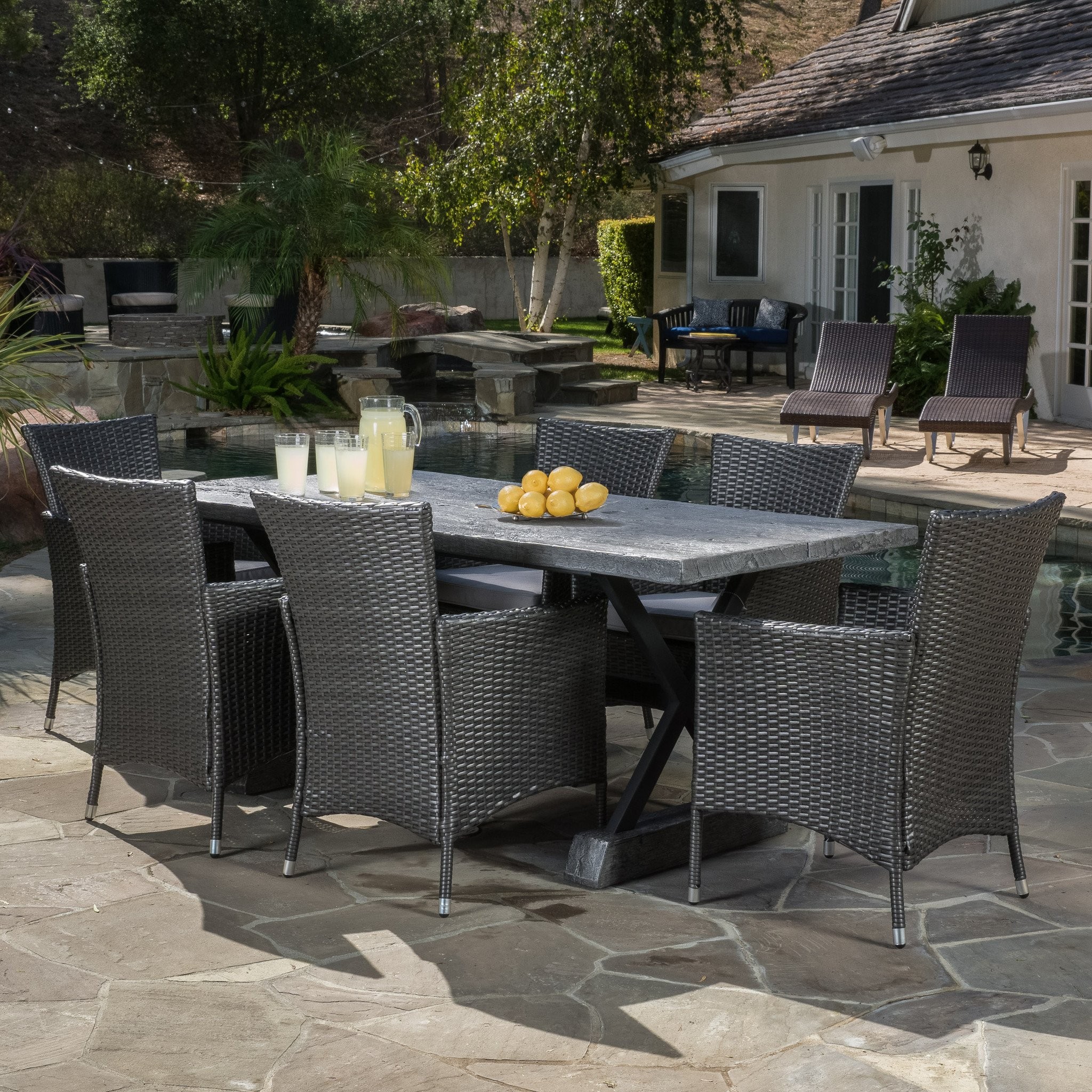Myrtle Outdoor 7-piece Dining Set with Cushions
