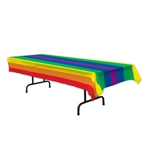 Plastic Rainbow Pride Table Cloth (Rectangle - 54...