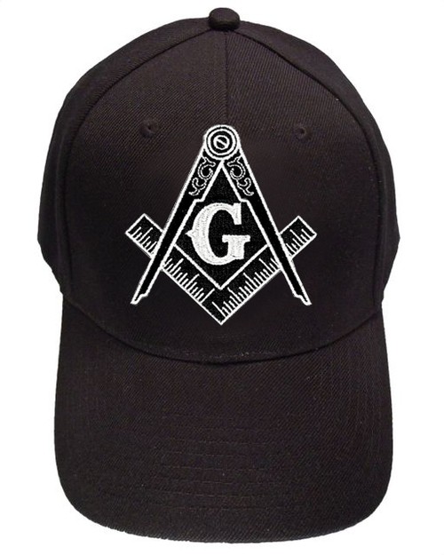 Freemason's Baseball Cap - Black Hat with Blac...