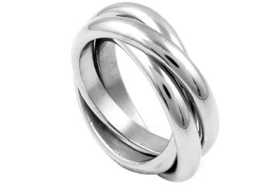 Womens Triple Rolling Band Ring - Russian 316L Sta...
