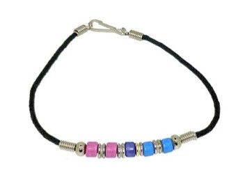 Bi Pride Plain Bead Wristlet Bracelet - Bisexual L...