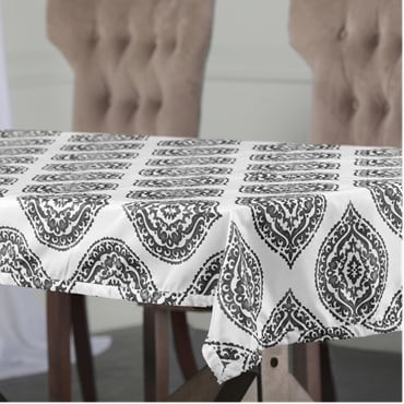 Donegal Grey Designer Faux Silk Taffeta Table Clot...