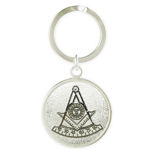 Past Master Freemason Keychain with Silver tone an...