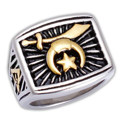 Freemasons Shriner Ring - Duo-tone Gold and Silver...
