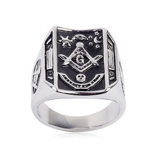 Freemason Ring / Masonic Ring Bent Rectangle Mason...