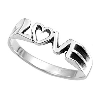 Womens Love Ring - Top Quality Silver Purity Commi...