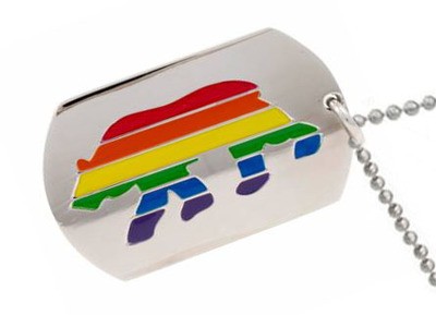 Bear Pride Rainbow Dog Tag - Men's Gay Pride N...