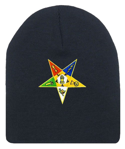Order of the Eastern Star - Black Beanie Cap with...