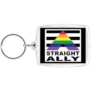 Straight Ally - Rainbow - Gay Pride Supporter Keyc...