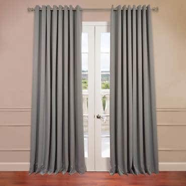 Neutral Grey Grommet Extra Wide Blackout Curtain