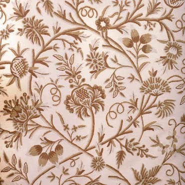 Chantal Embroidered Cotton Crewel Fabric