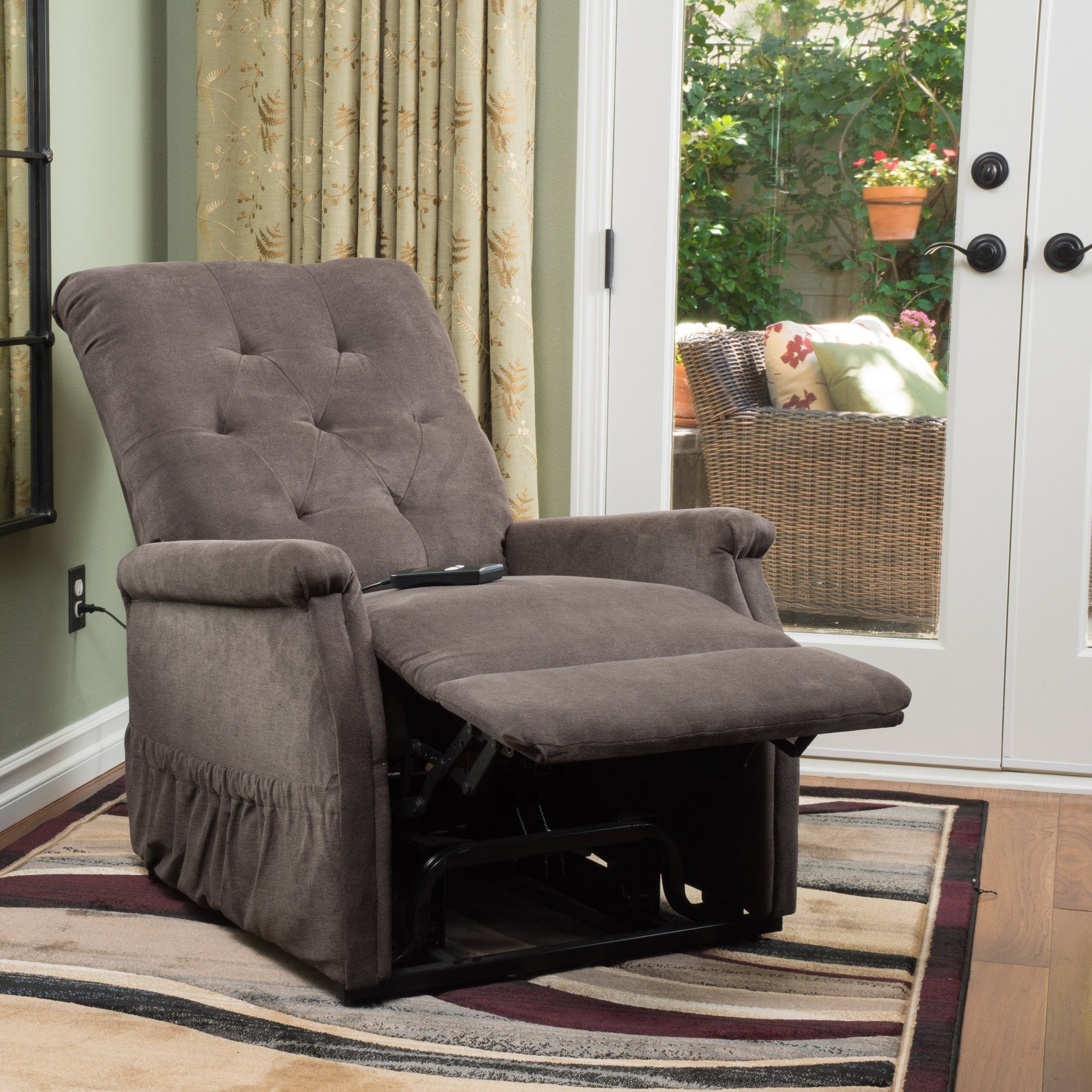Warrington Chocolate Fabric Lift Up Chair