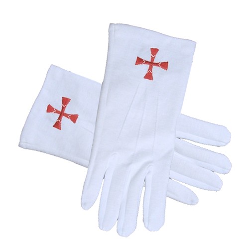 Masonic Order of the Red Cross Symbol Gloves Cotto...