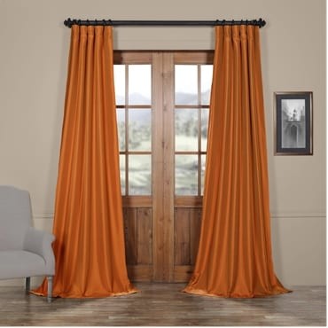 Harvest Orange Faux Silk Taffeta Curtain