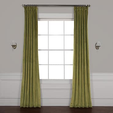 Retro Green Plush Velvet Curtain