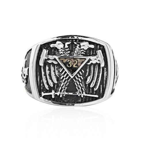 Scottish Rite Freemason Ring / Mason Ring Stainles...