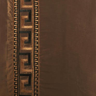 Greco Copper Embroidered Faux Silk Fabric