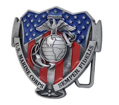 Marines - USMC Military Semper Fi - USA Flag Shiel...