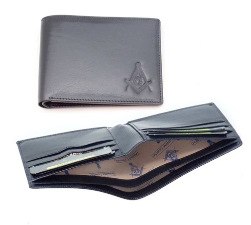 One (1) Masonic leather Wallet with Masonic Compas...