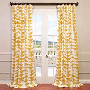 Triad Gold Printed Cotton Twill Curtain