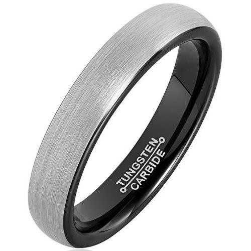 4mm - Women's Tungsten Wedding Bands. Gray and...