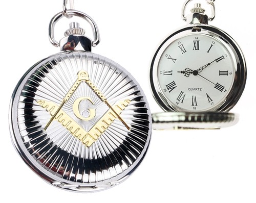 Freemason Pocket Watch - Duo-tone Steel and Gold C...