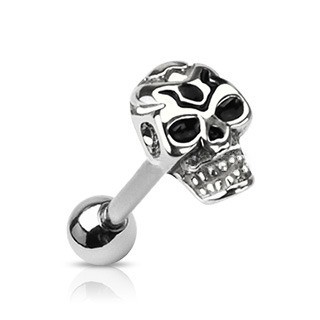 Laughing Death Skull Tongue Ring - Top Quality - 3...