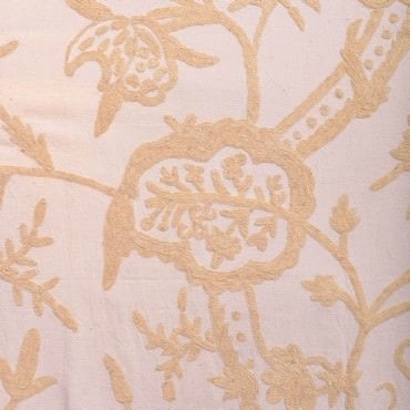 Lorraine Embroidered Cotton Crewel Fabric