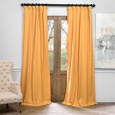 Spicy Mustard Solid Cotton Blackout Curtain