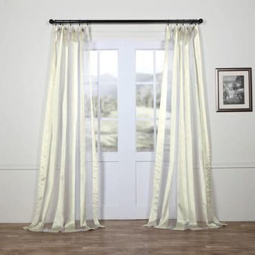 Gloss White Organza Vertical Stripe Sheer Curtain