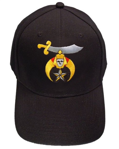 Shriner's Masonic Baseball Cap - Black Hat wit...