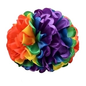 Large Rainbow Gay Pride Floral Bow Hair Clip or Pa...