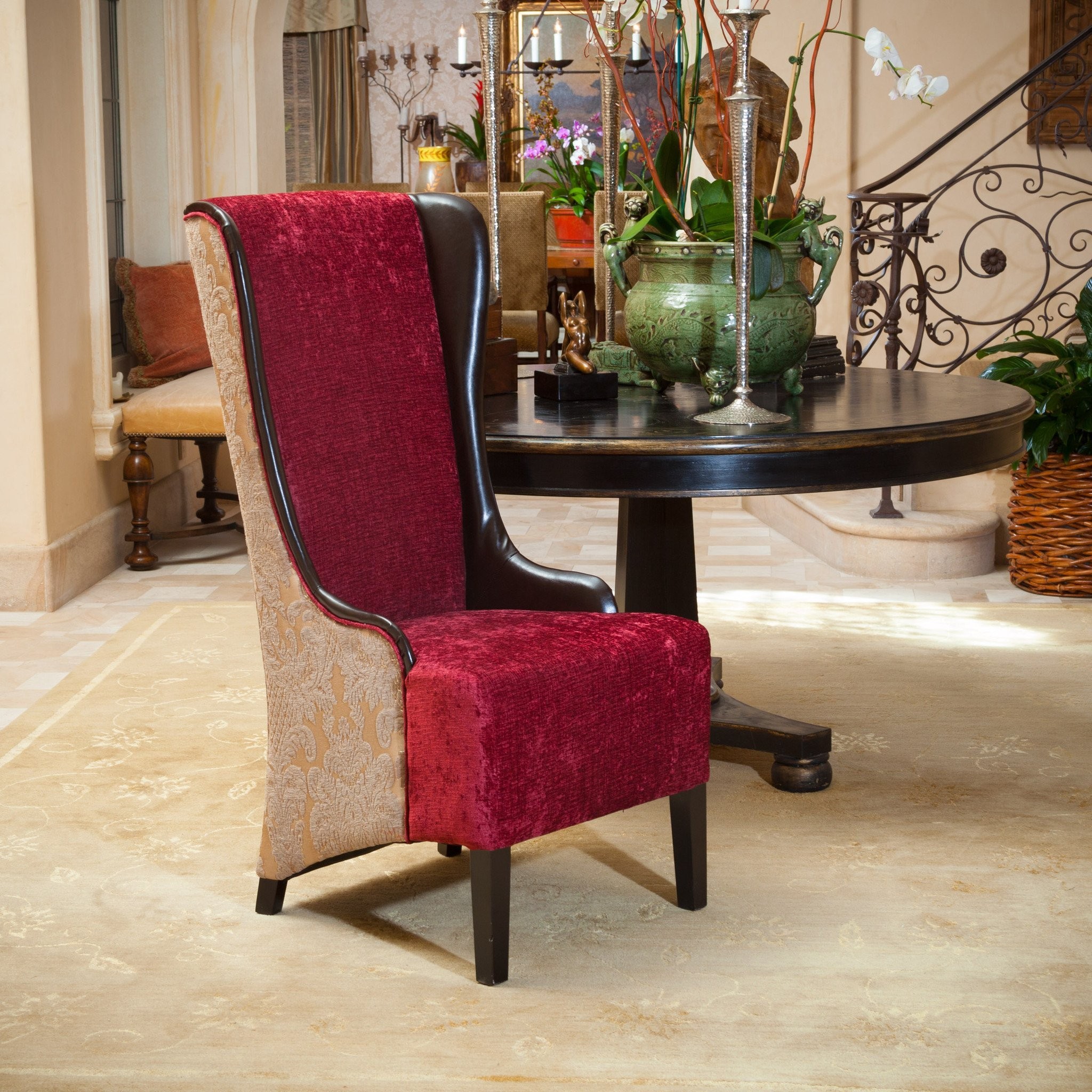 Grant Tall Ruby Fabric Wingback Chair