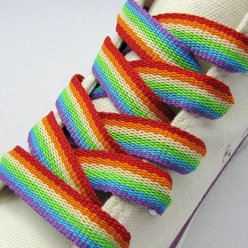 Rainbow Shoe Laces (Pair) - LGBT Gay and Lesbian P...