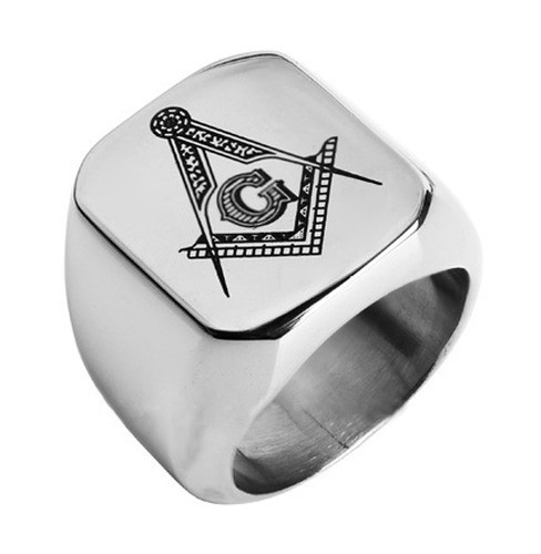 Freemason Ring / Masonic Ring - 316L Stainless Ste...