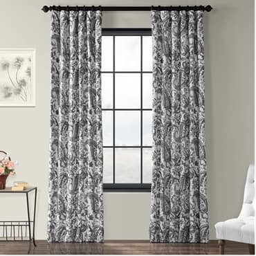 Edina Grey Printed Cotton Curtain