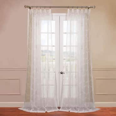 Florentina White Embroidered Sheer Curtain