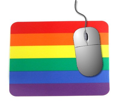 Gay Pride Flag - Rainbow Square Computer Mousepad...