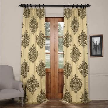 Ellaria Silver Dew Faux Silk Jacquard Curtain