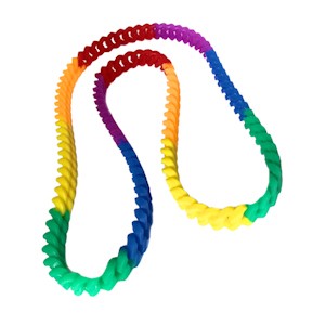 Rainbow Silicone Soft Link Necklace 34" Long...