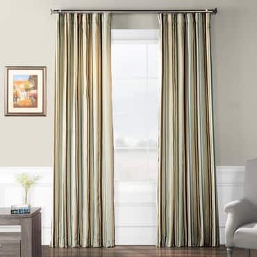 Woodcroft Luxury Faux Silk Stripe Curtain