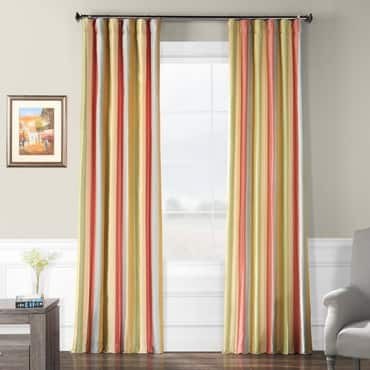 Hapsford Luxury Faux Silk Stripe Curtain