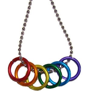 Rainbow Freedom Rings Necklace - Gay & Lesbian...