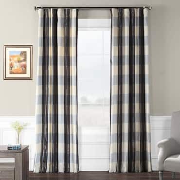 Essex Faux Silk Plaid Curtain