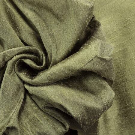 Paradise Green Textured Dupioni Silk Fabric