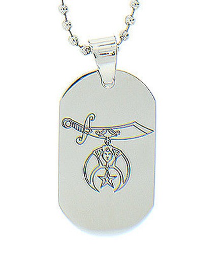 Shriner Pendant - Silver Color Steel with Masonic...