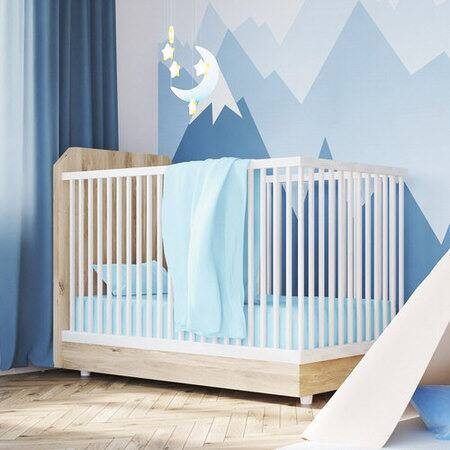 Cotton Jersey Baby Blue Crib Sheets