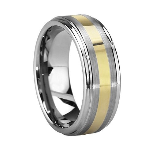 8mm - Unisex or Men's Tungsten Band. Duo Tone...