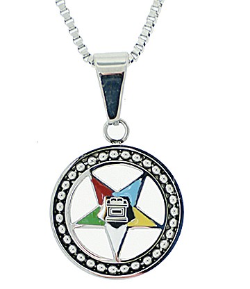 Order of the Eastern Star Necklace Pendant - Silve...
