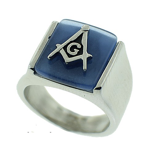 Blue Lodge - Freemasons Square and Compass Ring -...